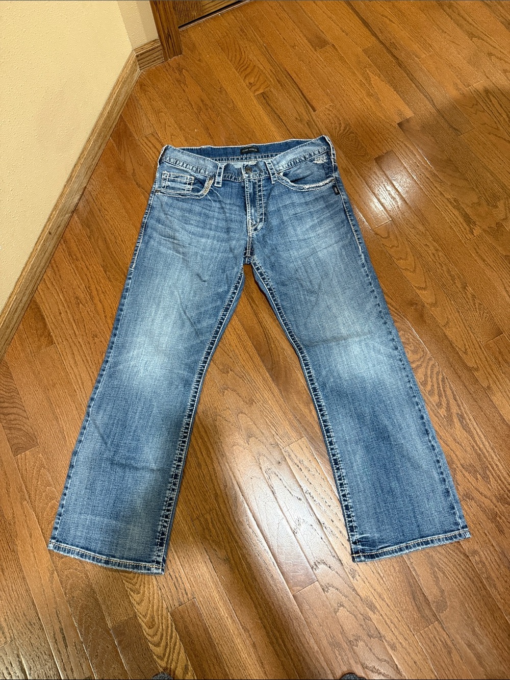 Silver Jeans Men's Washed Blue Bootcut Jeans